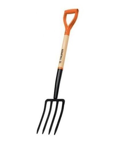 Truper Garden fork 4-stubble with wooden handle 170X760mm. 11018