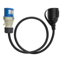 Grounded adapter cable DELTACO IP44, 230 V 16 A, 1 m, black / DEL-124 Grounded adapter cable DELTACO IP44, 230 V 16 A, 1 m, black / DEL-124
