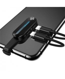 USAMS Universal Lightning Dual Adapteris with LED Light SJ357 Juodas
