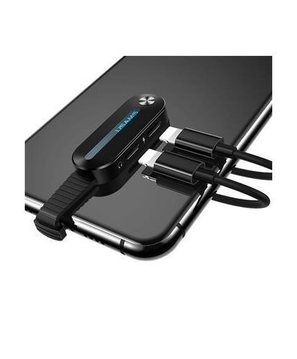 USAMS Universal Lightning Dual Adapteris with LED Light SJ357 Juodas