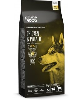 PrimaDog Kana Peruna, aikuisille koirille -koiranruoka, 10 kg