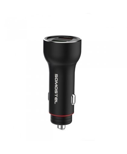 CAR CHARGER 5A BLACK + METER + CABLE IPHONE SOMOSTEL 30W 2XUSB DUAL SMS-A89 QUICK CHARGE QC 3.0 METAL - POWER DELIVERY – 3