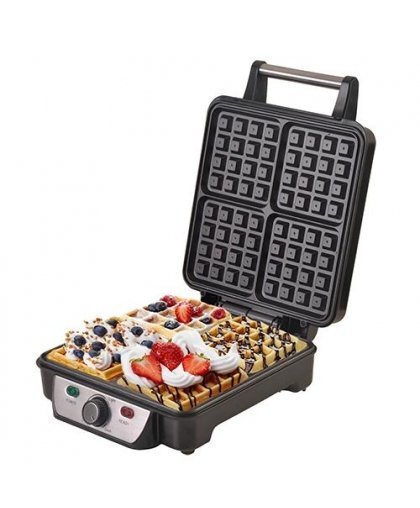 Camry Waffle CR 3025 1150 W, Number of pastry 4, Belgium, Black / Stainless Steel – 5