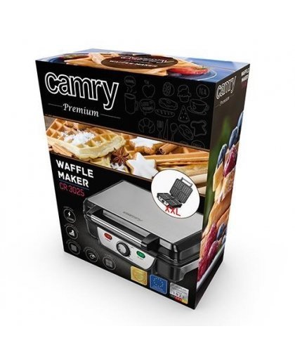 Camry Waffle CR 3025 1150 W, Number of pastry 4, Belgium, Black / Stainless Steel – 27