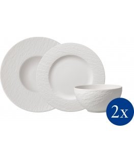 Villeroy & Boch Manufacture Rock -astiasarja, 6-osainen, valkoinen