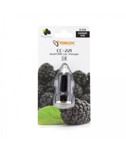 Sbox CC-221B Dual USB Car Charger CC-221B blackberry black – 3