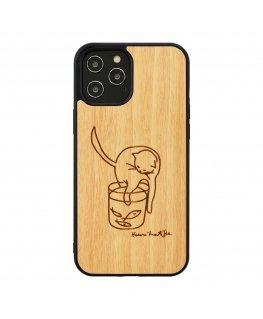 MAN&WOOD case for iPhone 12/12 Pro cat with red fish