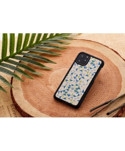 MAN&WOOD SmartPhone case iPhone 11 Pro Max blue triangle black – 3