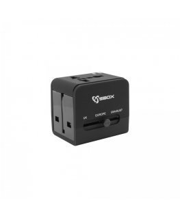 Sbox TA-23 Universal Travel Adapter with Dual USB Charger