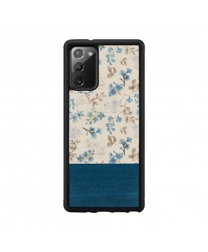 MAN&WOOD case for Galaxy Note 20 blue flower black