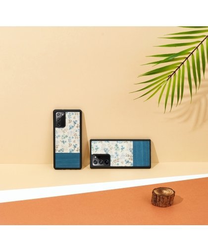 MAN&WOOD case for Galaxy Note 20 blue flower black – 4