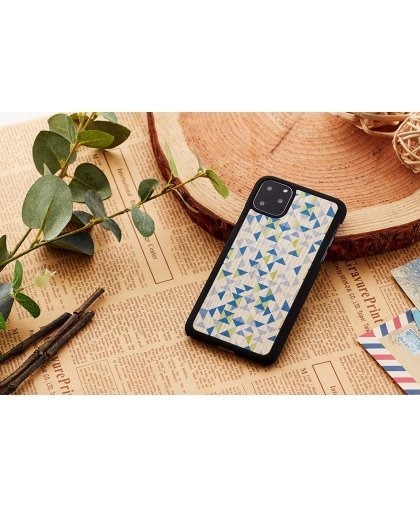 MAN&WOOD SmartPhone case iPhone 11 Pro blue triangle black – 3