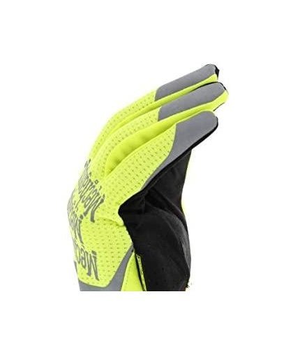 Mechanix Wear Gloves Mechanix FastFit® HiViz yellow size 11 / XL. Wrinkled cuff, faux leather, TrekDry®, reflective inscriptions – 17