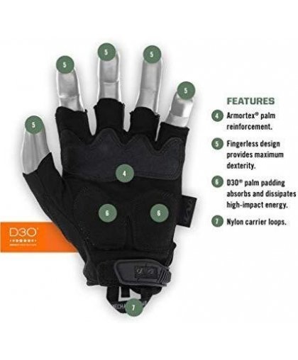 Mechanix Wear Gloveless Mechanix M-Pact® FINGERLESS size 11 / XL. Velcro, TrekDry®, faux leather, palm, tooth, finger protection – 9