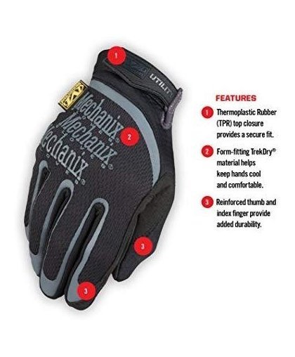 Mechanix Wear Gloves Mechanix UTILITY size 12 / XXL. Velcro, artificial leather, TrekDry® – 3