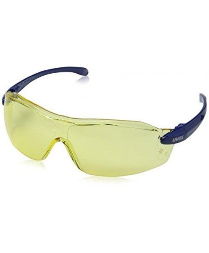 Safety goggles Uvex i-Works clear lens, supravision excellence (non-scratch and anti-fog) coating, black / blue legs. Packed in – 2