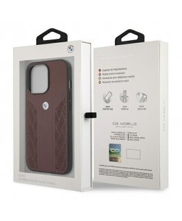 Dėklas BMW BMHCP13SRSPPR iPhone 13 mini 5,4 quotraudonas / raudonas kietas dėklas, odos kreivė perforuotas