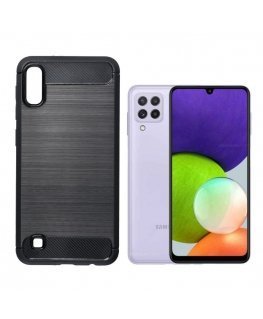 TakeMe супер тонкий и прочный TPU чехол-крышка с эффектом КАРБОНА для Samsung Galaxy A22 4G (A225F) Черный