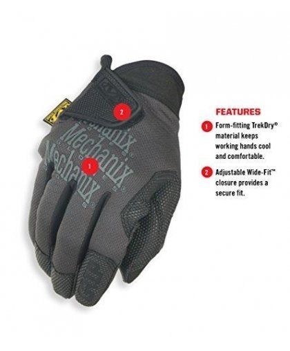 Mechanix Wear Gloves Mechanix Specialty Grip black / gray size 8 / S. Velcro, rubber palm, Trek Dry – 3
