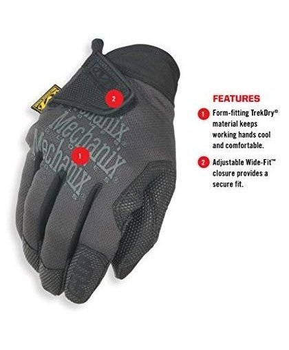 Mechanix Wear Gloves Mechanix Specialty Grip black / gray size 8 / S. Velcro, rubber palm, Trek Dry – 8