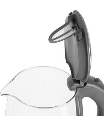 Kavos aparatas ECG Elektrinis virdulys RK 2020 Pilkas Glass, 2 L, 360° base with power cord storage, Mėlyna backlight, 1850-2200 – 6