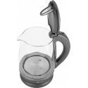 Kavos aparatas ECG Elektrinis virdulys RK 2020 Pilkas Glass, 2 L, 360° base with power cord storage, Mėlyna backlight, 1850-2200 Kavos aparatas ECG Elektrinis virdulys RK 2020 Pilkas Glass, 2 L, 360° base with power cord storage, Mėlyna backlight, 1850-2200