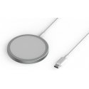 Wave wireless Qi charging cradle with magnet, white