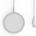Wave wireless Qi charging cradle with magnet, white