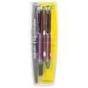 Set, pen and pen, ONLINE, Color Line, purple color.
