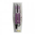 Set, pen and pen, ONLINE, Color Line, purple color.
