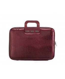 Computer bag BOMBATA Shiny Cocco 15'6, burgundy red color.
