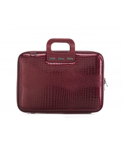 Computer bag BOMBATA Shiny Cocco 15'6, burgundy red color.