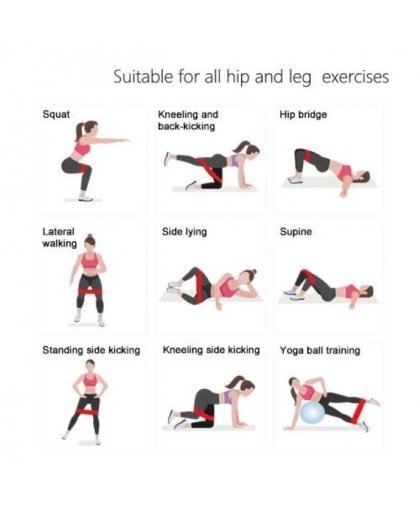 SportVida 3in1 set Fitness & Crossfit Hip Band Rubber buttock & lower muscle 32/36/40cm*7.6cm – 7
