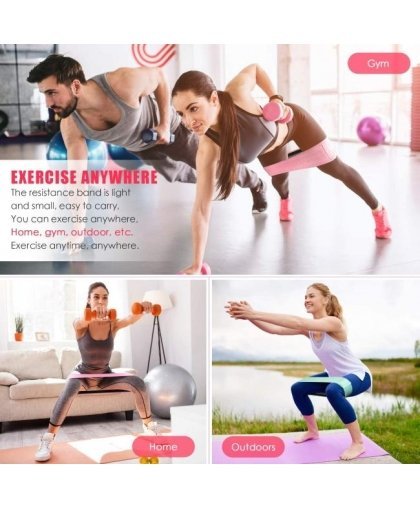 SportVida 3in1 set Fitness & Crossfit Hip Band Rubber buttock & lower muscle 32/36/40cm*7.6cm – 8