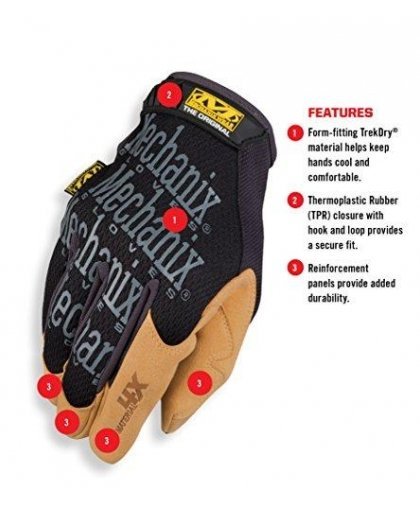 Mechanix Wear Gloves Mechanix The Original® 4X 11 / XL size. Velcro, faux leather 4X, TrekDry® – 4