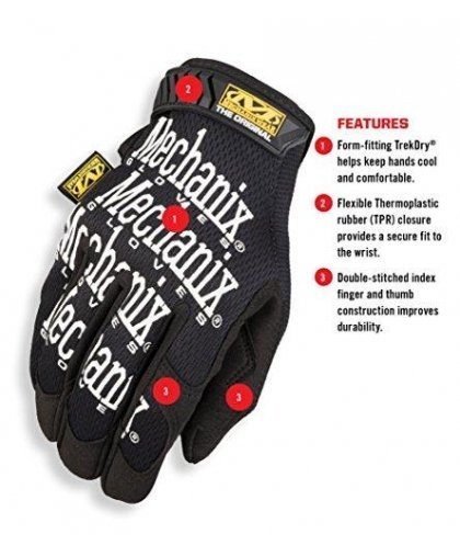 Mechanix Wear Gloves The Original® black size 8 / S. Velcro, artificial leather, TrekDry® – 3