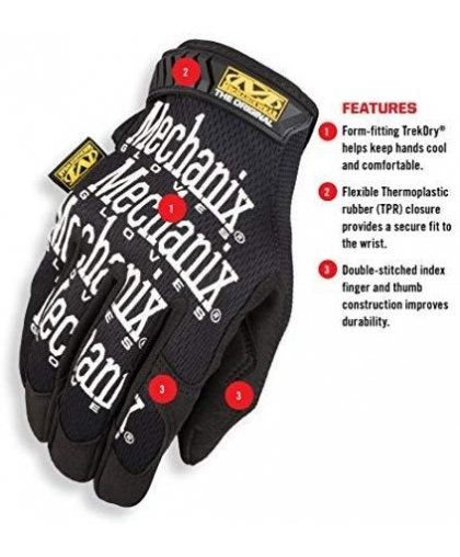 Mechanix Wear Gloves The Original® black size 8 / S. Velcro, artificial leather, TrekDry® – 10