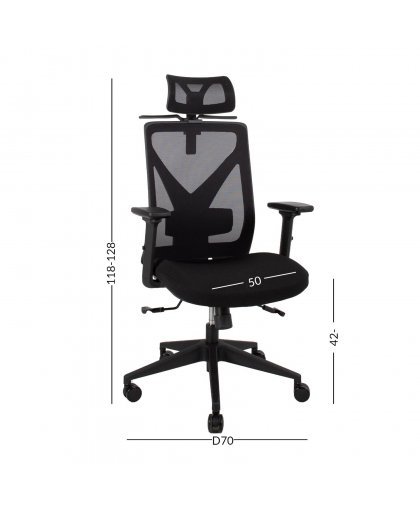 Executive chair OFFICE4YOU MIKE, plastic base, black color. – 2