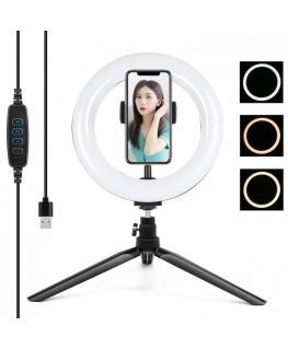 Puluz Tripod Mount with 20cm LED Ring Vlogging PKT3073B