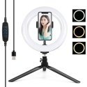 Puluz Tripod Mount with 20cm LED Ring Vlogging PKT3073B Puluz Tripod Mount with 20cm LED Ring Vlogging PKT3073B