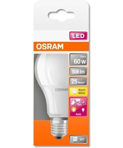 Osram Led Sensor LED lamp with twilight sensor, E27, 2700 K, 806 lm