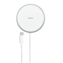 Wireless charger DELTACO with magnetic locking function, suitable for Apple iPhone 12/13, 1 m, white / QI-1034 Wireless charger DELTACO with magnetic locking function, suitable for Apple iPhone 12/13, 1 m, white / QI-1034