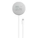 Wireless charger DELTACO with magnetic locking function, suitable for Apple iPhone 12/13, 1 m, white / QI-1034 Wireless charger DELTACO with magnetic locking function, suitable for Apple iPhone 12/13, 1 m, white / QI-1034