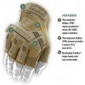 Mechanix Wear Gloveless Mechanix M-Pact® FINGERLESS Coyote 9 / M size. Velcro, TrekDry®, faux leather, palm, tooth, finger prote