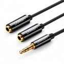 AUX audio splitter 3.5mm jack cable UGREEN AV123, 25cm (black) AUX audio splitter 3.5mm jack cable UGREEN AV123, 25cm (black)