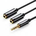 AUX audio splitter 3.5mm jack cable UGREEN AV123, 25cm (black) AUX audio splitter 3.5mm jack cable UGREEN AV123, 25cm (black)