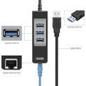 Unitek Deltaco Network Adapter, 10/100 / 1000Mbps, 1xRJ45, 1xUSB3.0, 3x USB3.0, black USB3-GIGA3 Unitek Deltaco Network Adapter, 10/100 / 1000Mbps, 1xRJ45, 1xUSB3.0, 3x USB3.0, black USB3-GIGA3