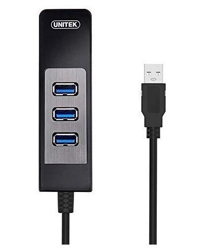 Unitek Deltaco Network Adapter, 10/100 / 1000Mbps, 1xRJ45, 1xUSB3.0, 3x USB3.0, black USB3-GIGA3 – 11