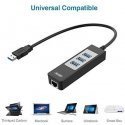 Unitek Deltaco Network Adapter, 10/100 / 1000Mbps, 1xRJ45, 1xUSB3.0, 3x USB3.0, black USB3-GIGA3 Unitek Deltaco Network Adapter, 10/100 / 1000Mbps, 1xRJ45, 1xUSB3.0, 3x USB3.0, black USB3-GIGA3
