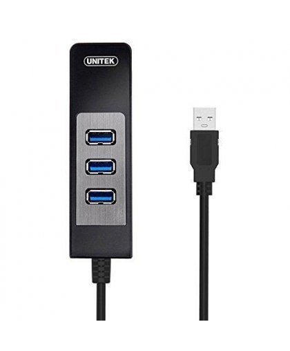 Unitek Deltaco Network Adapter, 10/100 / 1000Mbps, 1xRJ45, 1xUSB3.0, 3x USB3.0, black USB3-GIGA3 – 21